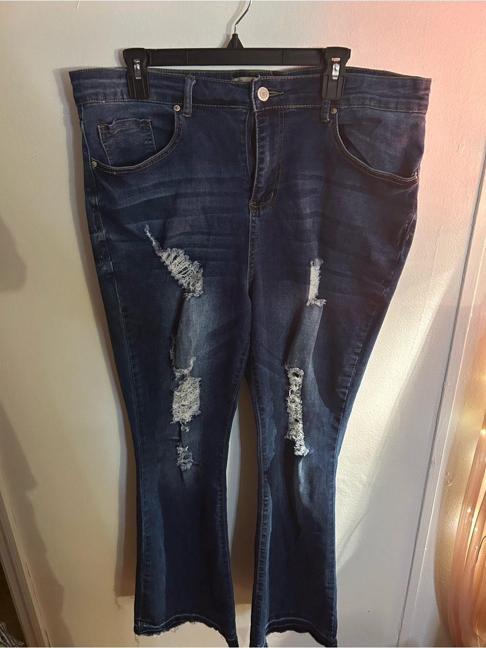 ⭐️5/$20 Dark Blue Ripped Flare Jeans